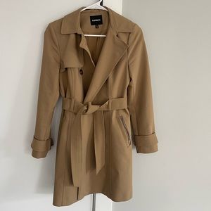 Express tan belted trench coat